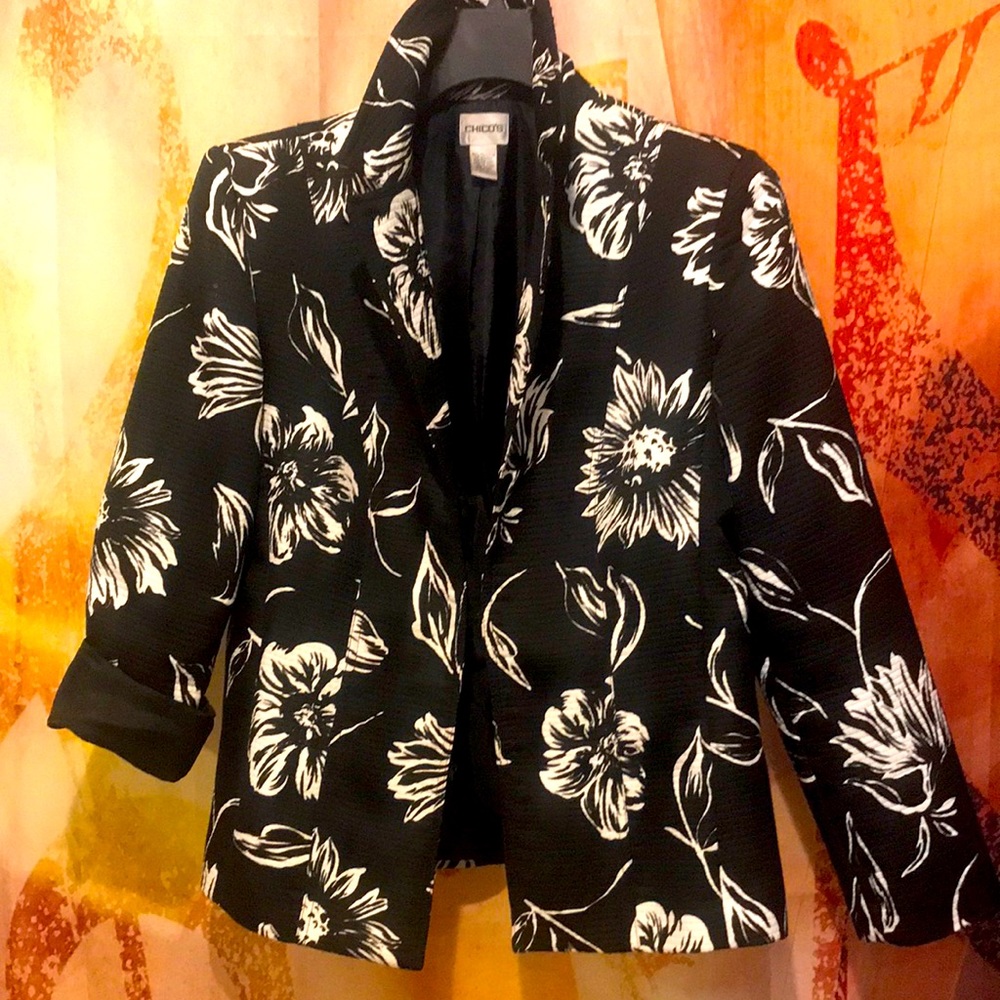 Chico’s Black & White and Cute All Over Jacket